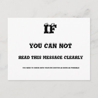 Augentest Postkarte