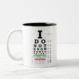 Augenuntersuchung - nüchterne Geschenke Männer F Zweifarbige Tasse