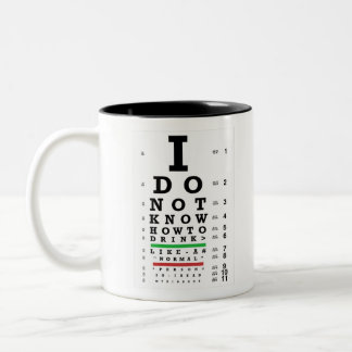 Augenuntersuchung - nüchterne Geschenke Männer Fra Zweifarbige Tasse