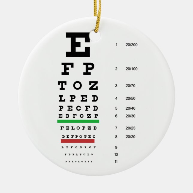 Augenvisionsdiagramm von Snellen für Keramikornament (Vorne)