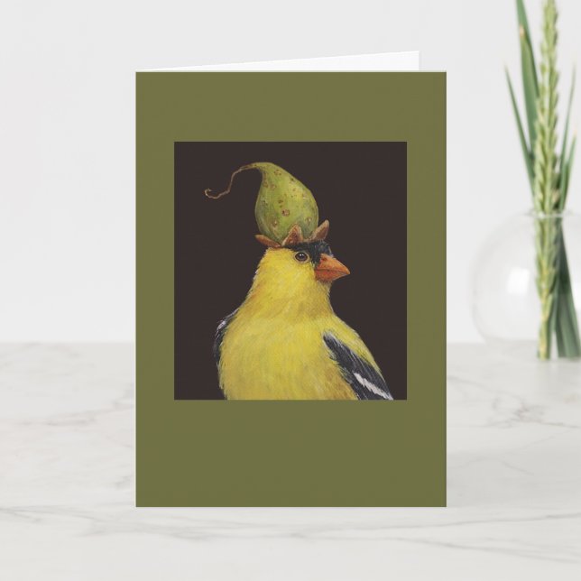 Auggie die Goldfinch-Karte Karte (Vorderseite)