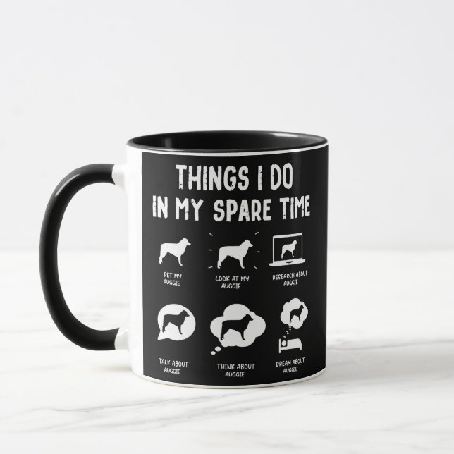 Auggie Thes Spare Time Funny Dog Mama Vater  Tasse (Links)