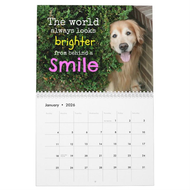 Augie et calendrier 2014 de golden retriever de Ti (Jan 2026)