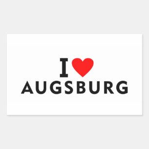 Augsburg Deutschland Liebesstadt Herz wie Reise Rechteckiger Aufkleber