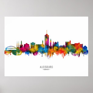 Augsburg Deutschland Skyline Poster