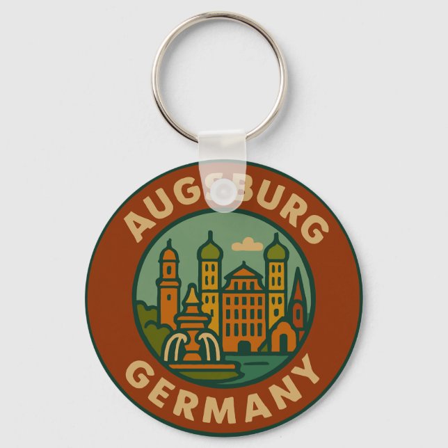 Augsburg Germany Cityscape Schlüsselanhänger (Vorderseite)