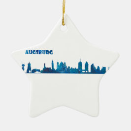 Augsburgskyline-Silhouette Keramikornament
