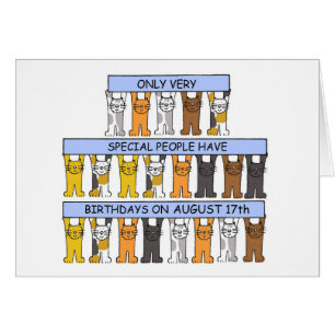 August 17. Geburtstag Cartoon Katzen