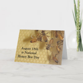 August 18. National Honey Bees Day Card Karte