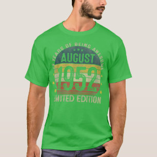 August 1952 70 Jahre altes Geschenk für Männer Vin T-Shirt