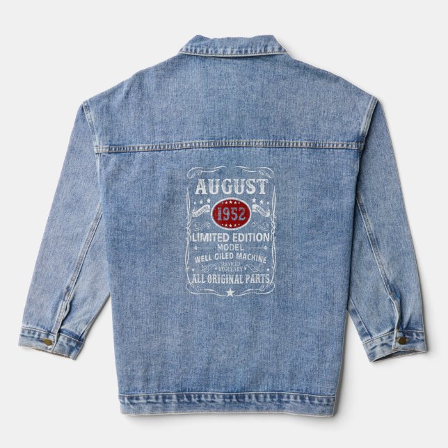 August 1952 Modell - gut geölte Maschine Jeansjacke (Rückseite)