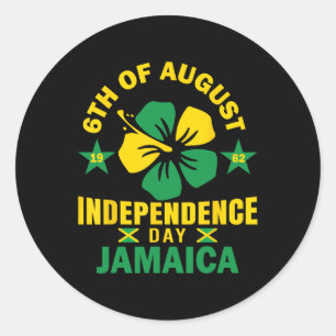 August 1962 Jamaikanische Flagge Shirt der Unabhän Runder Aufkleber
