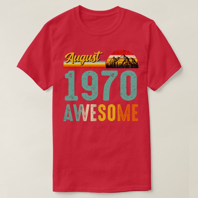 August 1970 Geburtstagsgeschenk Shirt Vintager Aug (Design vorne)