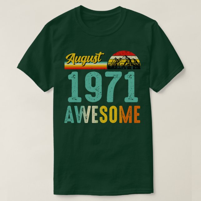August 1971 Geburtstagsgeschenk Shirt Vintager Aug (Design vorne)