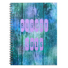 August 2016 Lila Turquoise Month Notebook