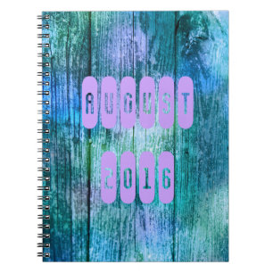 August 2016 Lila Turquoise Month Notebook Notizblock
