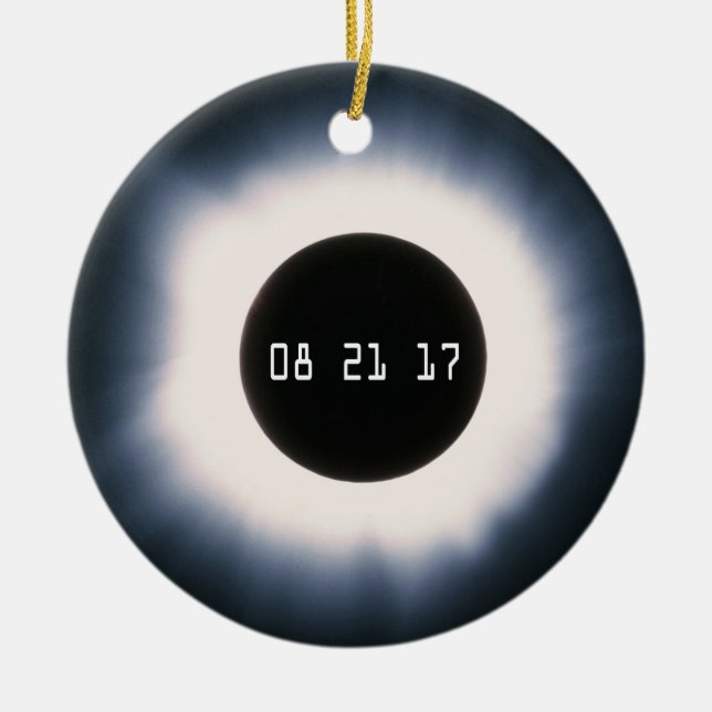 August 2017 Gesamtsolarauskitzel in Schwarz und We Keramik Ornament (Vorne)