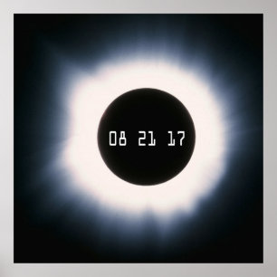 August 2017 Gesamtsolarauskitzel in Schwarz und We Poster