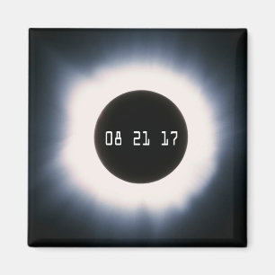 August 2017 GesamtSonnenfinsternis in Schwarzweiss Magnet