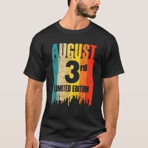 August 3 limitierte Auflage Monat 8 3. Tag Retro V T-Shirt