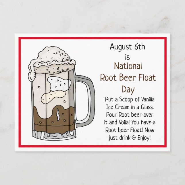 August 6 ist der Tag des Root Beer Float | Rezept  Postkarte (Vorderseite)