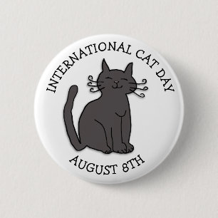 August 8. Internationaler Cat Day Button