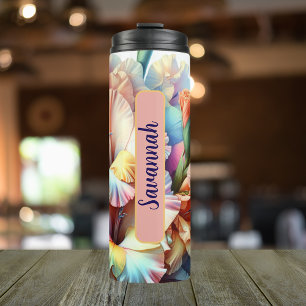 August Birth Blume Gladiolus Personalisiert 16 oz Thermosbecher