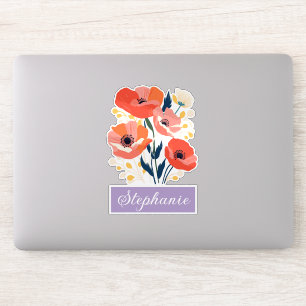August Birth Blume Individuelle Name Aufkleber