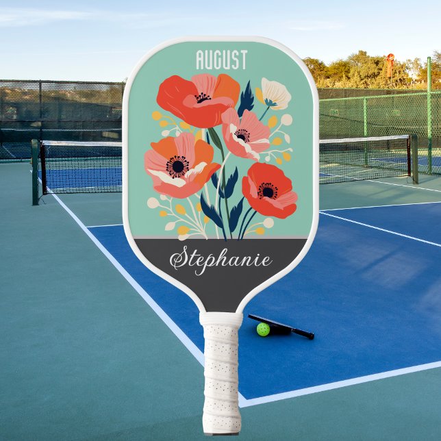 August Birth Blume Individuelle Name Pickleball Schläger (Von Creator hochgeladen)