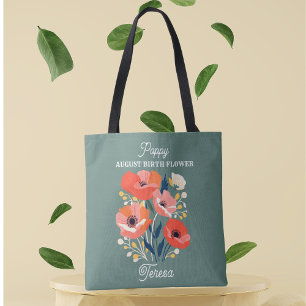 August Birth Blume Individuelle Name Tasche