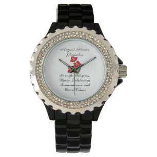 August Birth Month Blume Gladiolus Birth Gift Armbanduhr