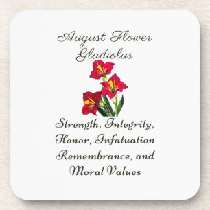 August Birth Month Blume Gladiolus Birth Gift Getränkeuntersetzer