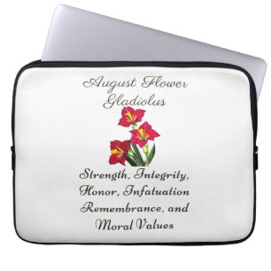 August Birth Month Blume Gladiolus Birth Gift Laptopschutzhülle