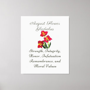 August Birth Month Blume Gladiolus Birth Gift Leinwanddruck