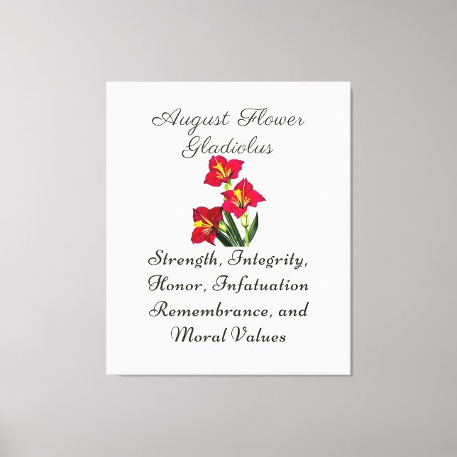 August Birth Month Blume Gladiolus Birth Gift Leinwanddruck (Vorderseite)
