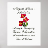 August Birth Month Blume Gladiolus Birth Gift