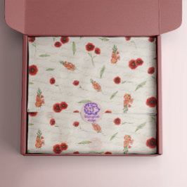 August Birth Month Blume Poppy Gladiolus Seidenpapier