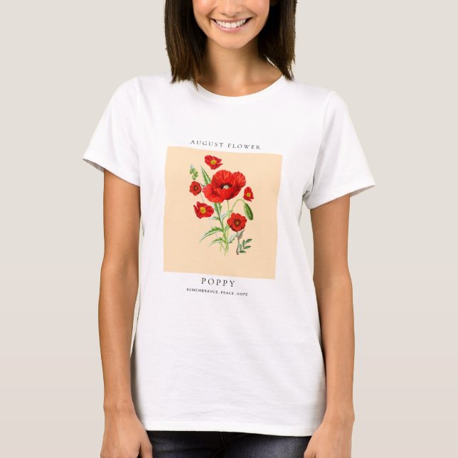 August Birth Month Flower T-Shirt (Vorderseite)