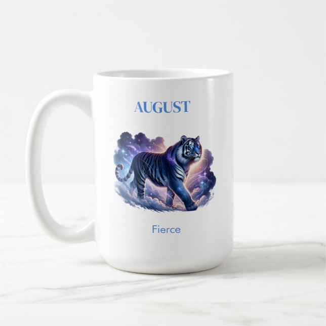 August Birth Month Spirit Animal Tiger Gift - Kaffeetasse (Links)