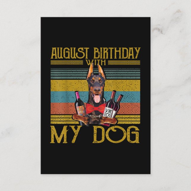 August Birthday With My Doberman Pinscher Dog 2020 Begleitkarte (Vorderseite)