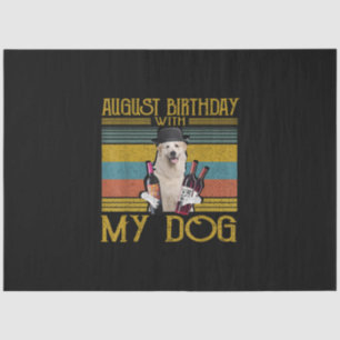 August Birthday With My Great Pyrenees Dog 2020 Seidenpapier