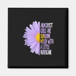 August Birthday Womens Gift Funny Daisy Aster Gesc Magnet