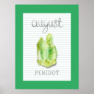 August Birthstone Peridot 18x24 Artwork Poster