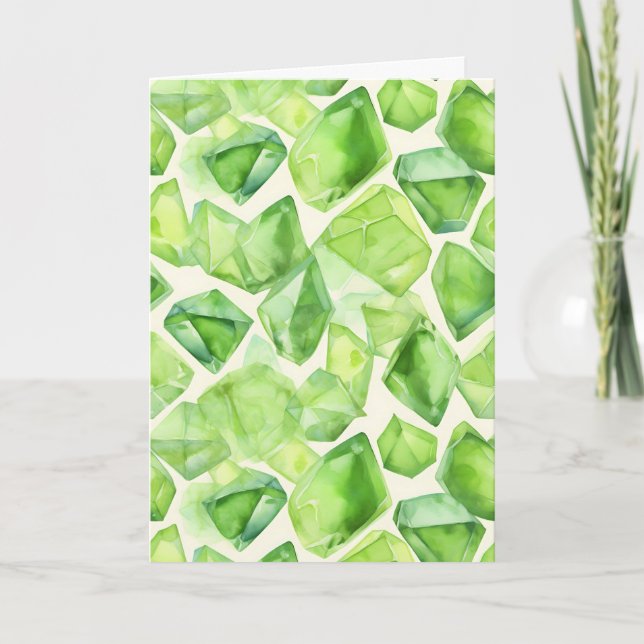 August Birthstone Peridot Geburtstagskarte Karte (Vorderseite)