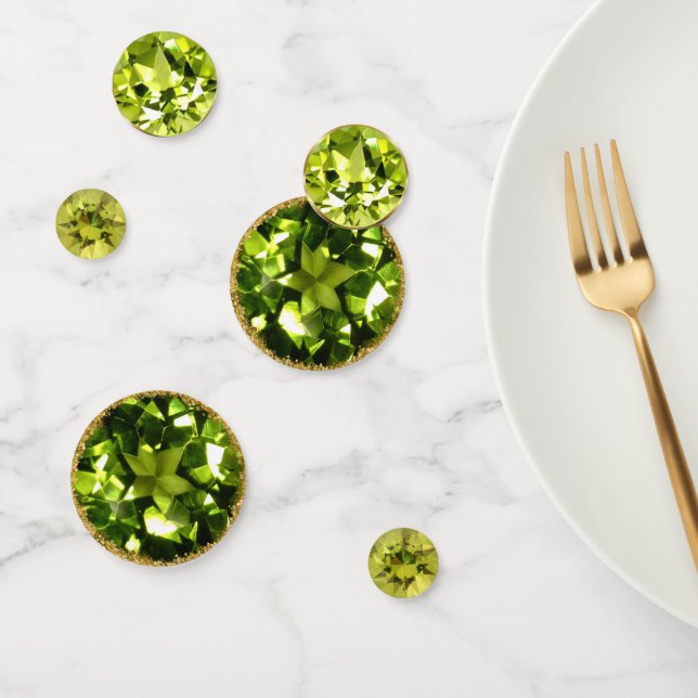 August Birthstone Peridot Konfetti (Gruppe)