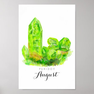 August Birthstone - Wasserfarbe Peridot   Poster