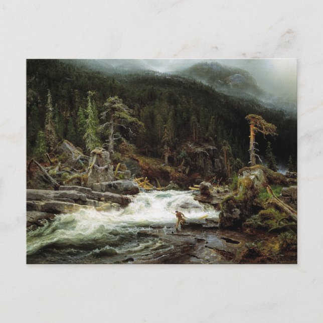 August Cappelen Wasserfall im Telemark Postkarte (Vorderseite)
