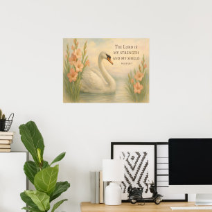 August Elegante Schwäne Christliche Inspiration  Poster