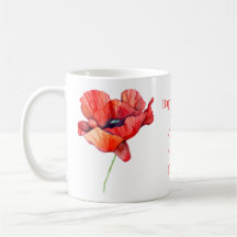 August Geburt Blume Roter Mohn Aquarell Blumenmoor