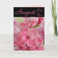 August-Geburts-Blume - Gladiola Anmerkungs-Karte